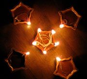 Diyas on Diwali - Happy Deepavali