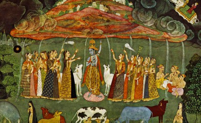 Gudi Padwa - Krishna Holds Up Govardhan - Happy Deepavali